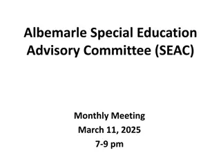 Albemarle Special Education Advisory Committee Monthly Meeting Highlights