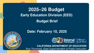 California Early Education Division Budget Updates 2025-26