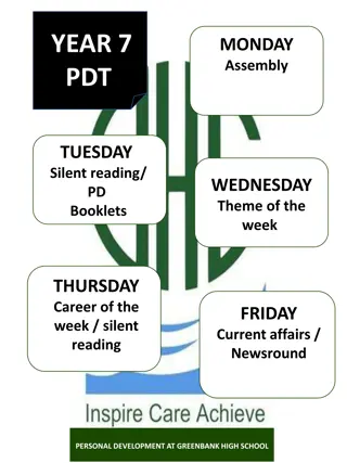 Personal Development Schedule at Greenbank High School