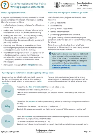 Clear Purpose Statements Development Guide for Data Protection