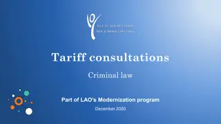 Tariff Consultations in Criminal Law - LAO Modernization Program December 2020