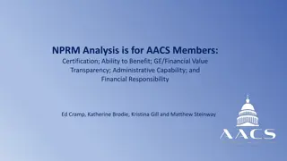 Analysis of NPRM for AACS Members: Certification Procedures and Financial Responsibility