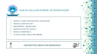 Investigative Journalism Sources and Techniques