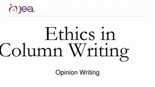 Ethical Guidelines for Opinion Writing in Journalism