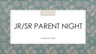 Important Information for Jr/Sr Parent Night Event on October 24, 2018