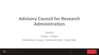 Advisory Council for Research Administration Meeting Highlights and Updates