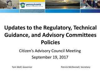 Policy Updates and Revisions for Environmental Regulations and Technical Guidance