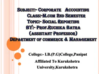 Social Reporting in Corporate Sector