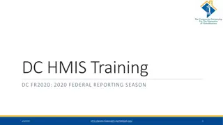 DC HMIS Training for 2020 Federal Reporting Season