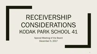 Receivership Considerations for Kodak Park School 41 Special Meeting