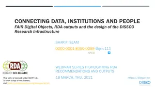 Connecting Data, Institutions, and People: RDA Outputs and DISSCO Research Infrastructure