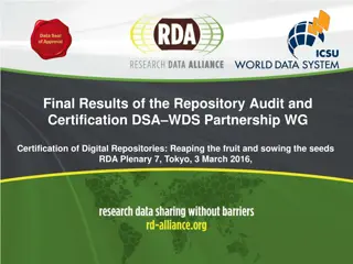 Repository Audit and Certification: Key Results and Future Directions