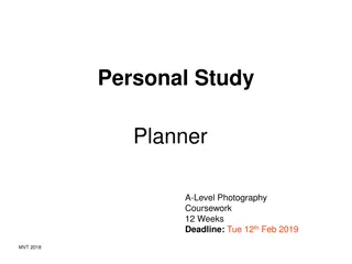 A-Level Photography Coursework: Personal Study Planner and Methodology of Analysis