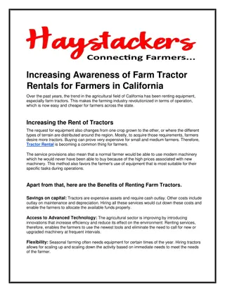 Farm Equipment Rentals: Get the Equipment You Need.