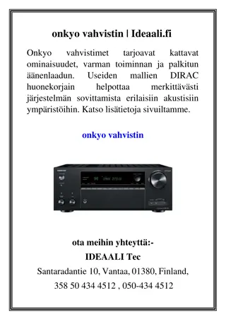 onkyo vahvistin  Ideaali.fi