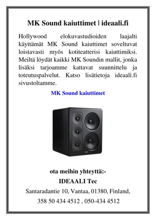 MK Sound kaiuttimet  ideaali.fi