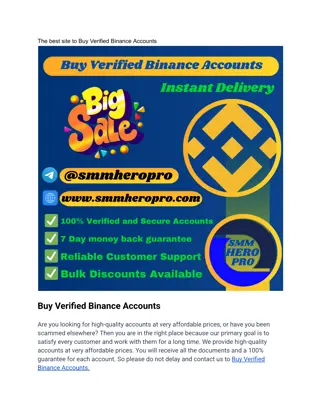 The best site to Buy Verified Binance Accounts