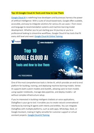 Best Google Cloud AI Online Training | visualpath