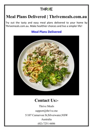 Meal Plans Delivered | Thrivemeals.com.au