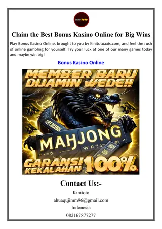 Claim the Best Bonus Kasino Online for Big Wins