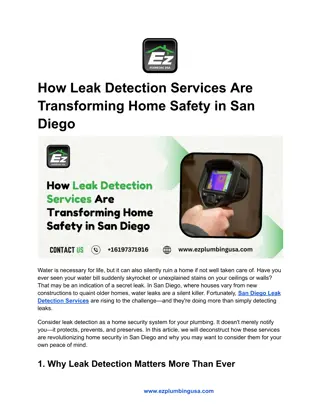 How Leak Detection Services Are Transforming Home Safety in San Diego