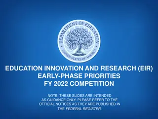 Early-Phase Priorities in Education Innovation and Research 2022 Competition