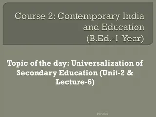 Universalization of Secondary Education Scheme Overview