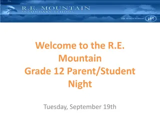 R.E. Mountain Grade 12 Parent/Student Night - Education Agenda and Requirements