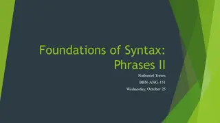 Verb Phrases in Syntax Studies