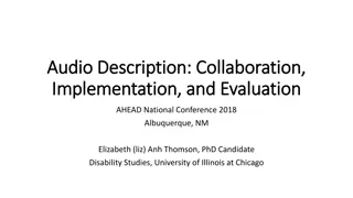 Exploring Audio Description Collaboration and Implementation at AHEAD National Conference 2018