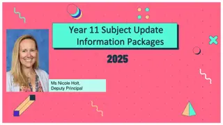 Year 11 Subject Update Information Packages 2025 at School
