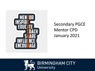 Supporting Secondary PGCE Mentors and School Attachments 2020/21