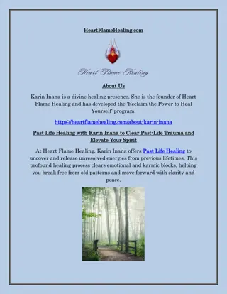 Past Life Healing by Karin Inana for Deep Soul Healing and Personal Transformation