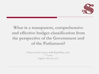 Transparent and Effective Budget Classification for Government and Parliament
