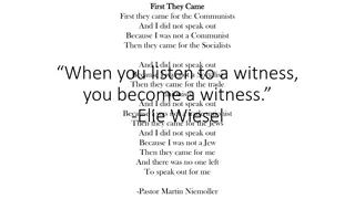 Witnessing the Importance of Bearing Witness