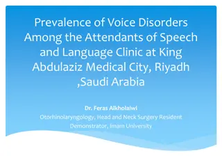 Study on Prevalence of Voice Disorders at King Abdulaziz Medical City