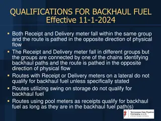 Qualifications for Backhaul Fuel in Gas Pipeline Operations