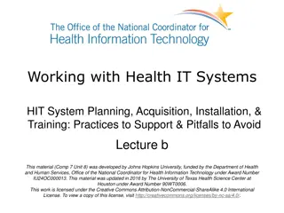 Practices and Pitfalls in Health IT System Planning and Training