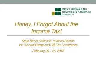 Income Tax Planning in Estate and Gift Tax Conference