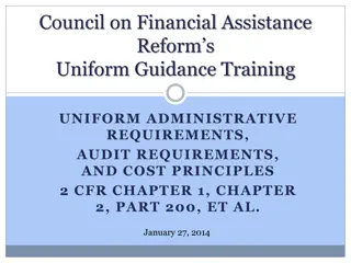 Cost Principles in Federal Financial Assistance Reform