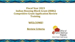 IHBG Competitive Grant Review Training: Rating Factors and Subfactors