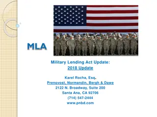 Military Lending Act Updates 2018: Credit Card Rules, Exempt Loans, and Disclosure Format