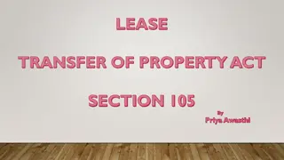 Lease Transfer of Property Act Section 105 by Priya Awasthi
