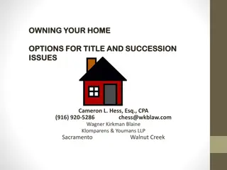 Options for Holding Title and Succession Issues in Homeownership