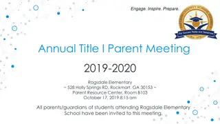 Annual Title I Parent Meeting 2019-2020 at Ragsdale Elementary