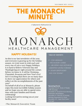 Happy Holidays and Monarch Updates