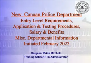 New Canaan Police Department Entry Level Requirements & Application Process
