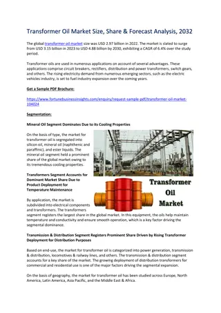 Transformer Oil Market Size, Share & Forecast Analysis to 2032