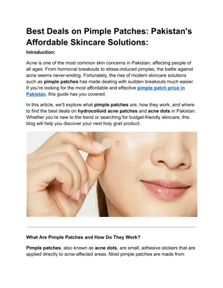 Best Deals on Pimple Patches Pakistan's Affordable Skincare Solutions