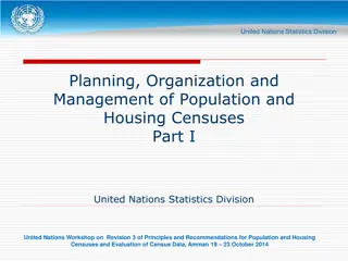 Management of Population and Housing Censuses: Strategic Planning and Objectives
